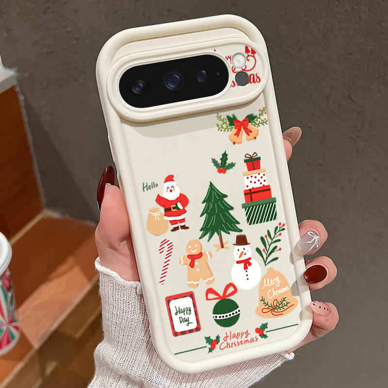 Google Pixel 9 Pro - Мягкий чехол из ТПУ с рождественским