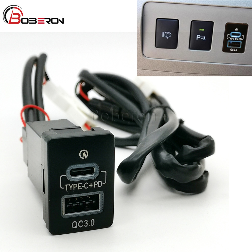 Phone Accessories Types - Синий светодиодный USB-адаптер QC3.0 для автомобиля