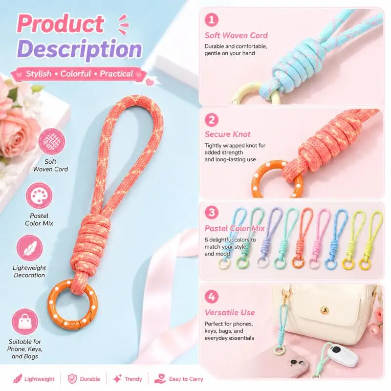Плетеный вручную брелок-ремешо – обзор и цена Phone Accessories Jewelry